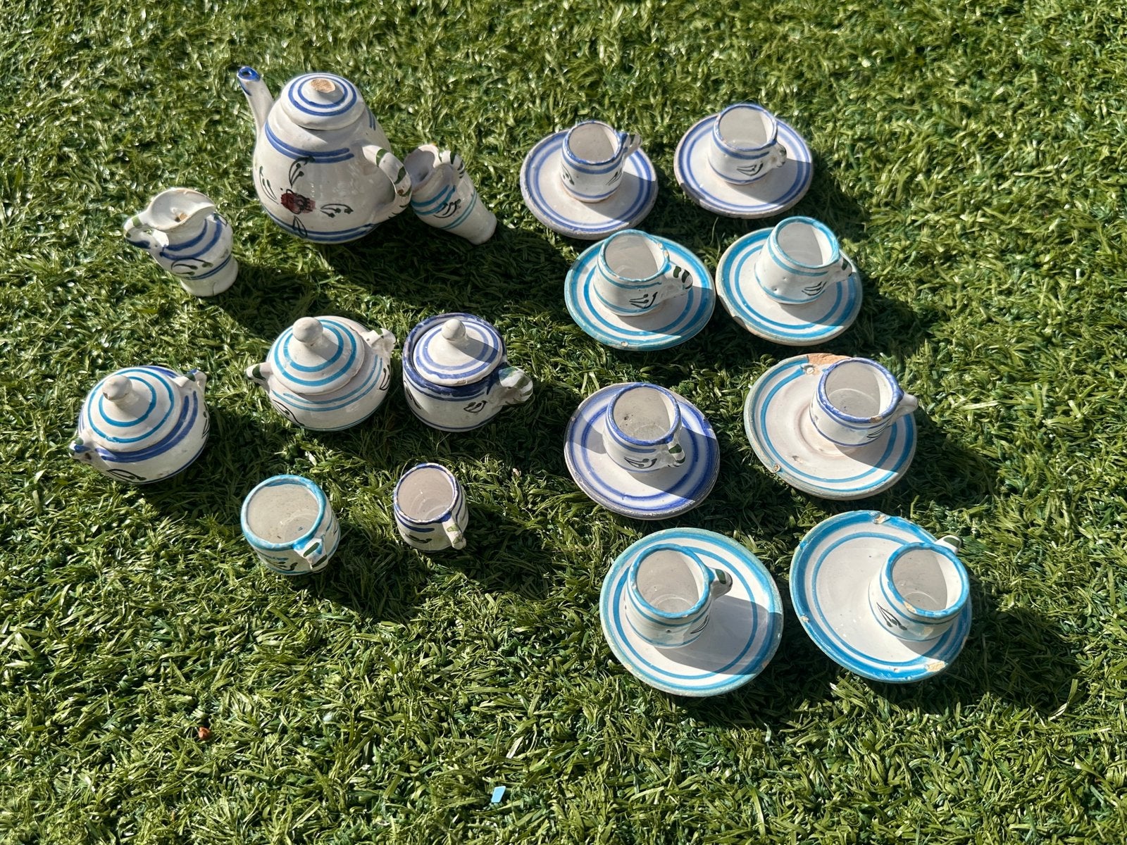 vintage theeservies - poppentheeservies van keramiek, Ophalen, Gebruikt, Overige materialen, Speelkeuken-accessoire