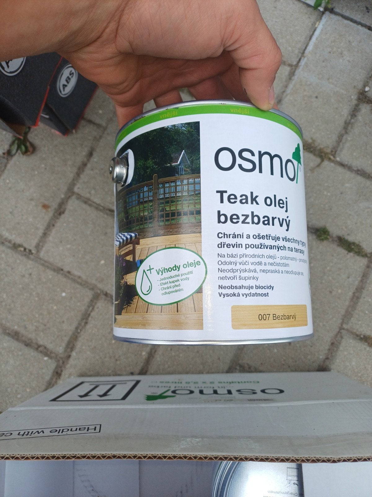 Osmo Teak-Olie Farblos 8x2,5L + Schilderset, Overige kleuren, Nieuw, Beits, Ophalen of Verzenden