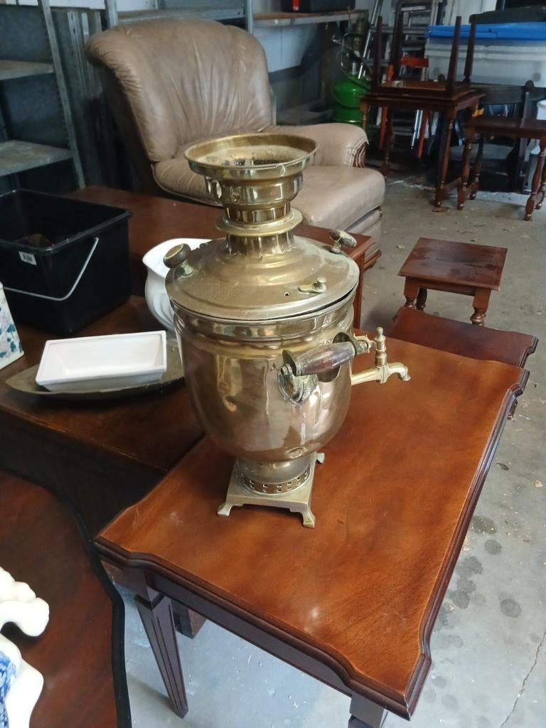 Antieke koperen samovar - Decoratief theewaterapparaat, Antiek en Kunst, Antiek | Koper en Brons, Ophalen of Verzenden, Koper