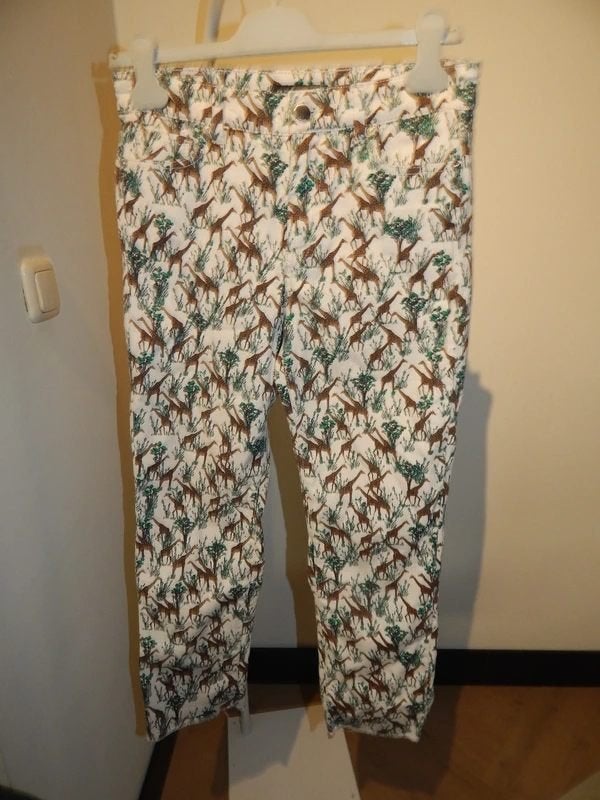 Marccain mooie broek in print giraffe en natuur N2/S