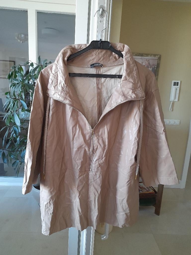 NORAH imitatie leer CAMEL tuniek blouse 44 -GRATIS  zend, Verzenden, Zo goed als nieuw, Maat 42/44 (L), Beige