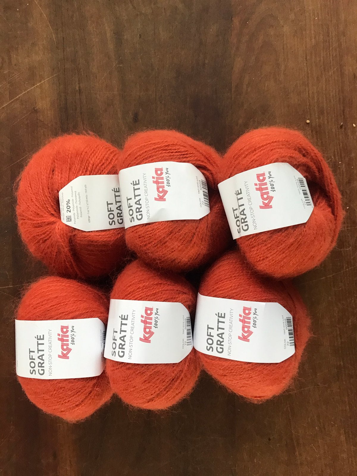 6 bollen Katia Soft Gratte voor 9,00 euro, Ophalen of Verzenden, Nieuw, Breien of Haken, Wol of Garen