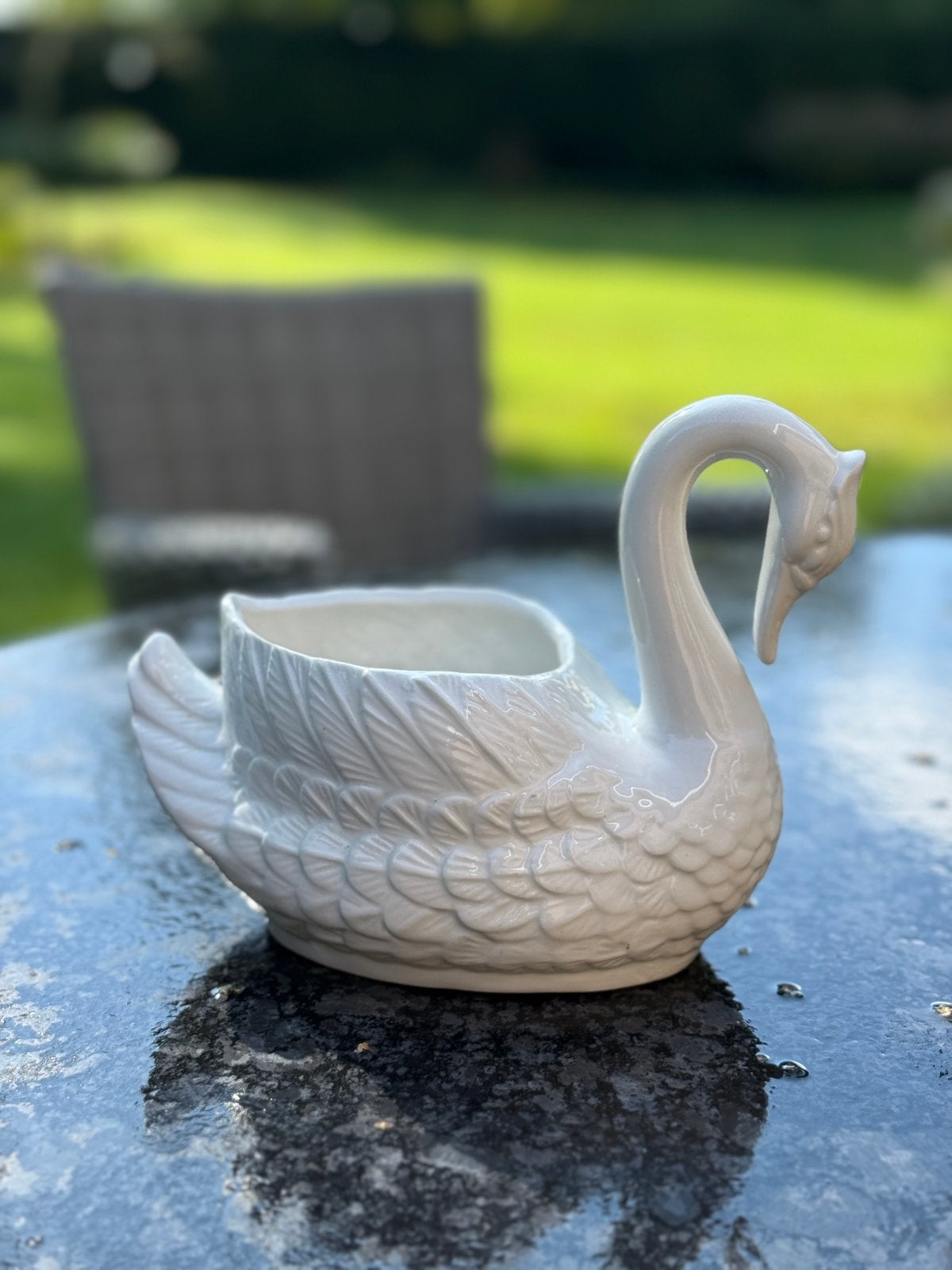 Vintage Witte Zwaan Bloempot/Plantenbak - Keramiek, Ophalen of Verzenden