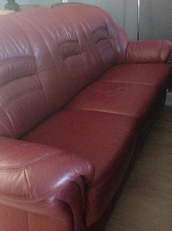 3 zits bank en stoel wijnrood gratis, Huis en Inrichting, Banken | Sofa's en Chaises Longues, Ophalen, Gebruikt, Overige maten