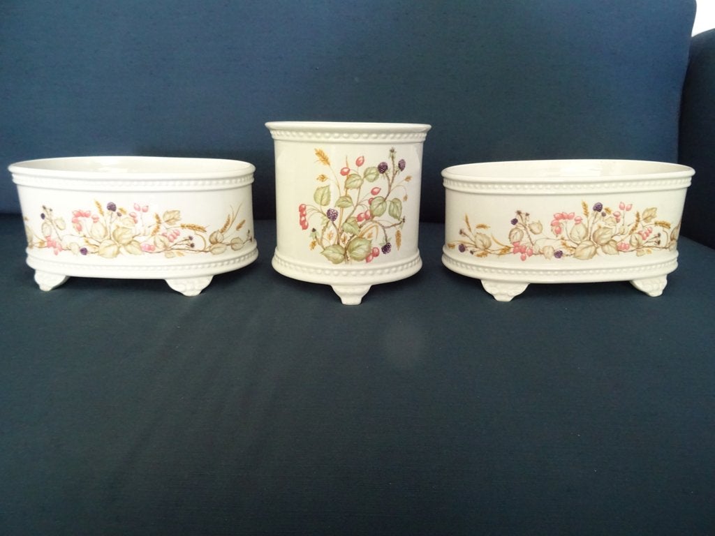 DRIE BLOEMPOTTEN Royal Winton - Jardinière - Pottery GAAF !, Ophalen of Verzenden