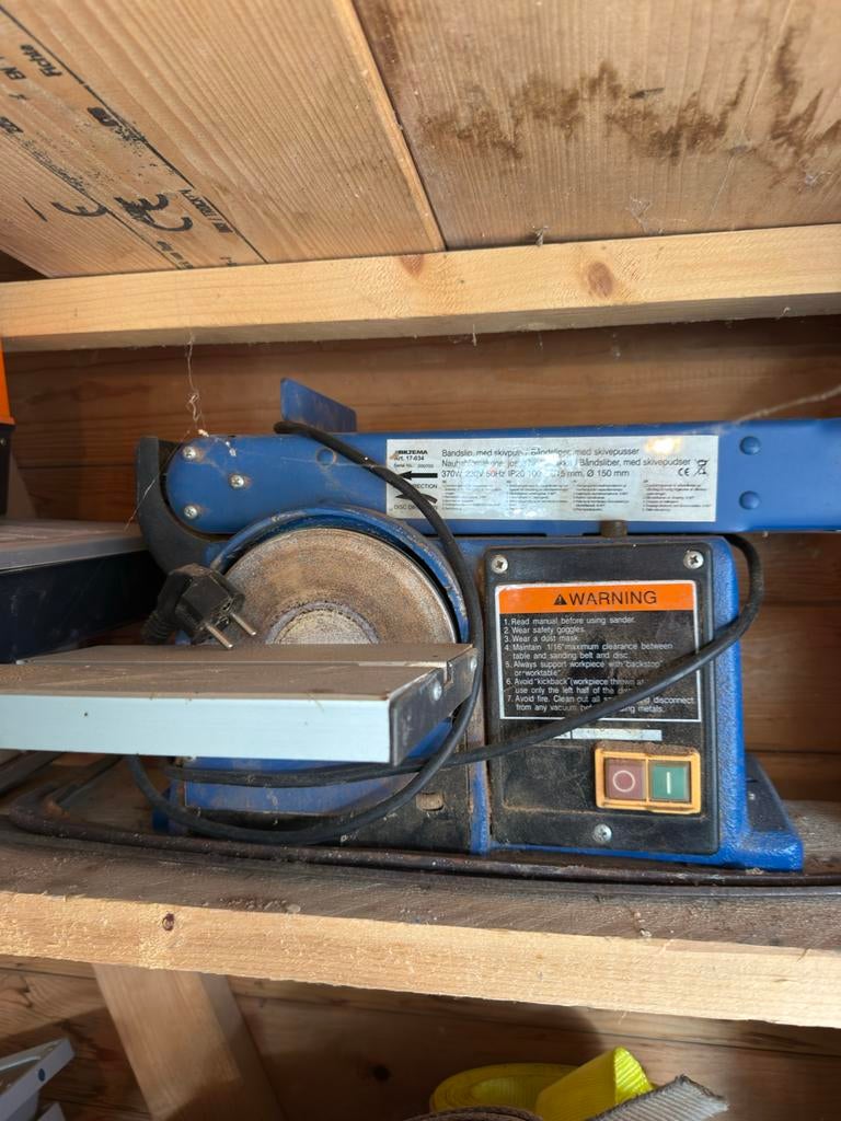 Biltema Bandschuurmachine met schijfschuurfunctie, Ophalen, Gebruikt, Minder dan 600 watt, Bandschuurmachine