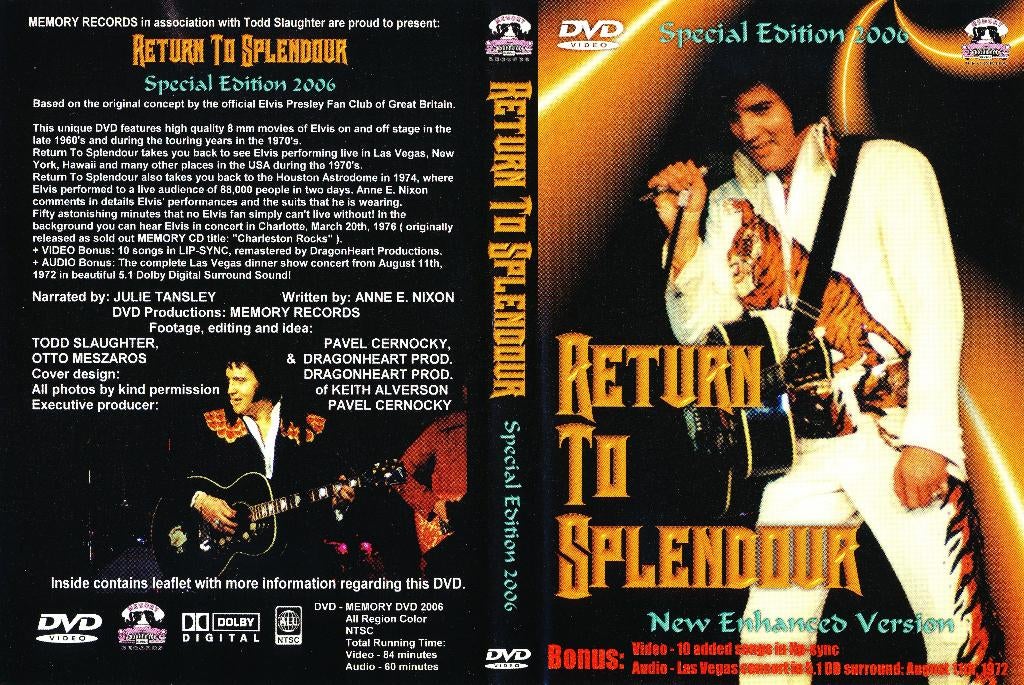 ELVIS PRESLEY RETURN TO SPLENDOUR, Alle leeftijden, Ophalen of Verzenden, Zo goed als nieuw, Muziek en Concerten