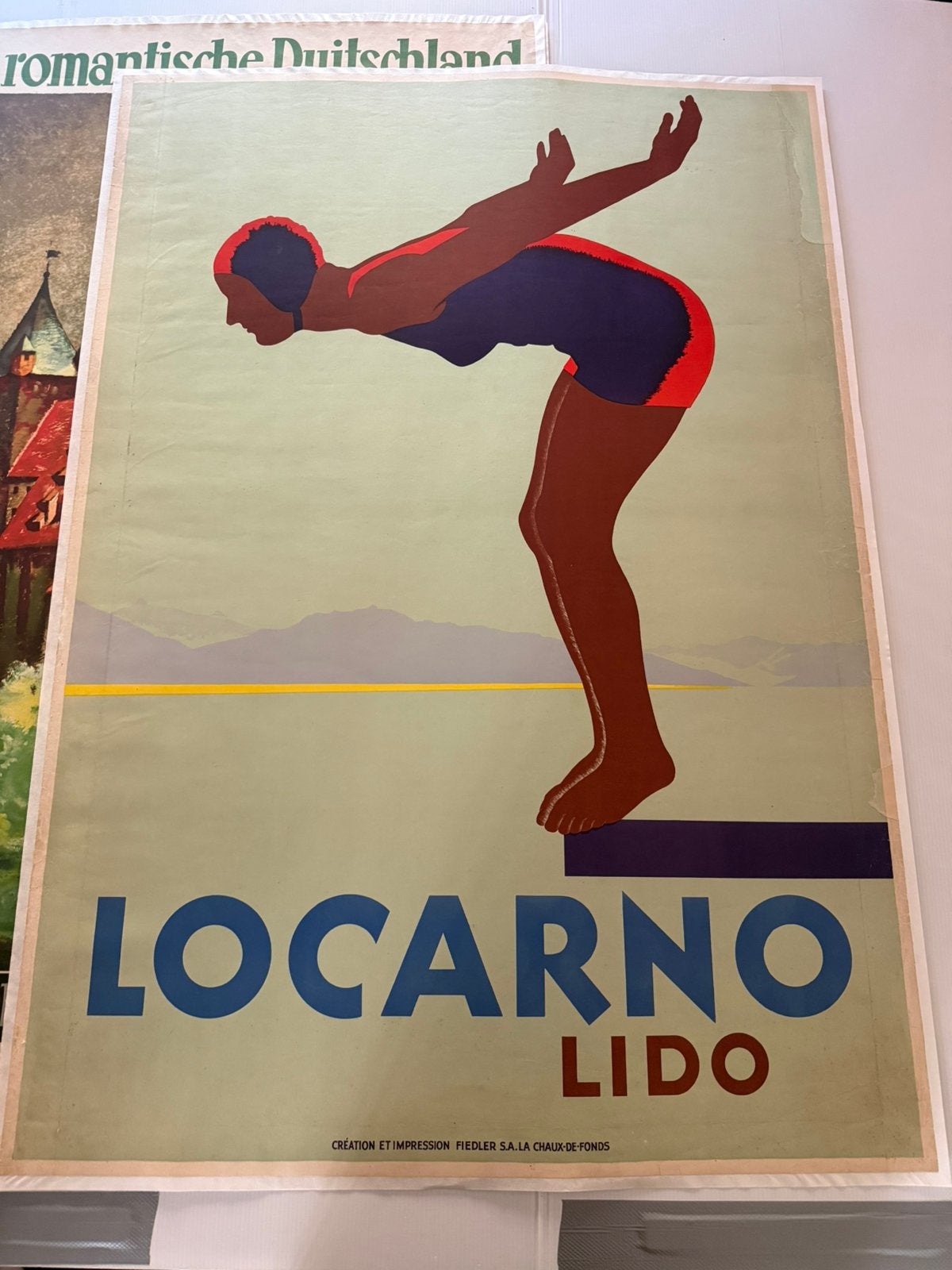 Vintage Locarno Lido originele poster, Ophalen
