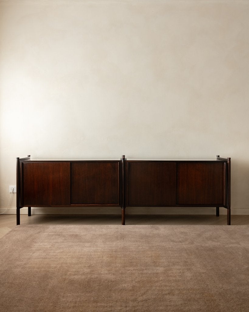 Vintage Italiaans Palissander Archimede Dressoir Gavina, Ophalen of Verzenden, 200 cm of meer, 25 tot 50 cm, Nvt