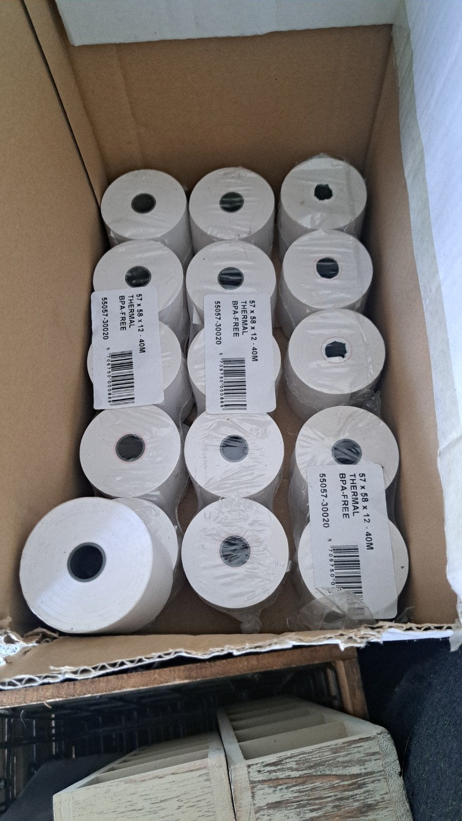 Kassa bonrollen 57x58x12-40M BPA-vrij (16 stuks), Ophalen of Verzenden