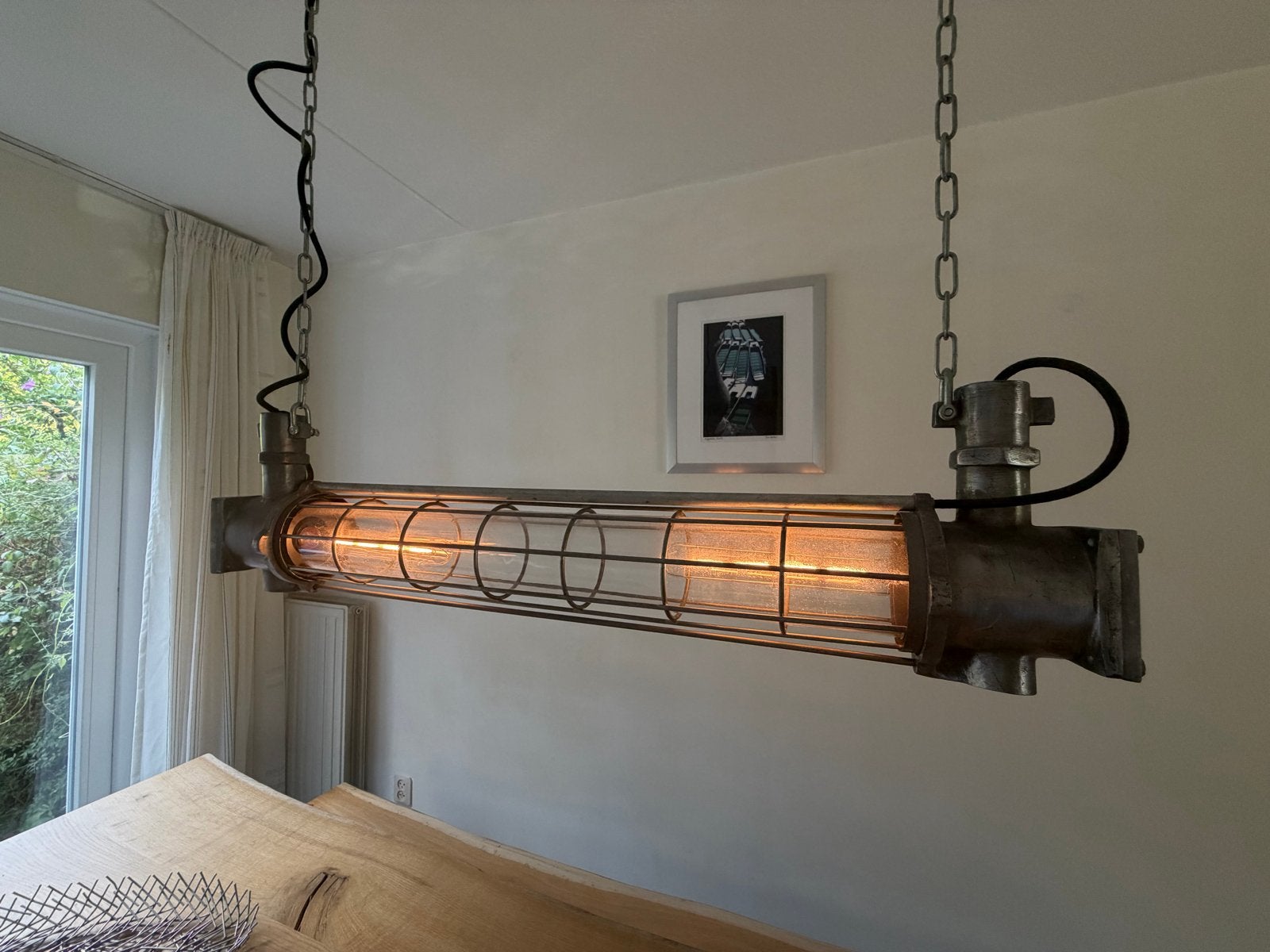Industriële Hanglamp - Robuust en Stijlvol, Ophalen of Verzenden, Gebruikt, Metaal, Overige fittingen