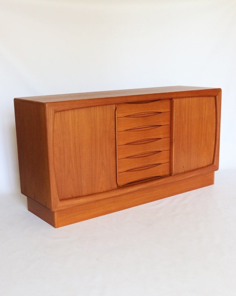 Vintage teak dressoir wandkast Dyrlund, Ophalen, Met deur(en), Zo goed als nieuw, Overige houtsoorten