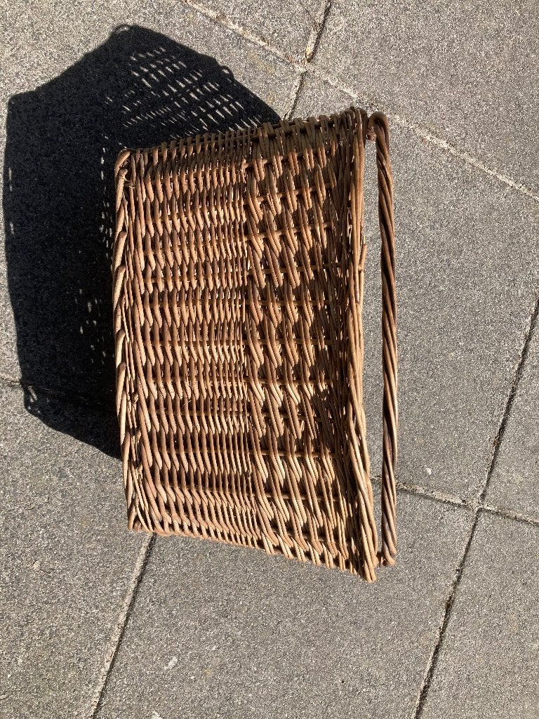 Rieten fietsmand - vintage, Ophalen, Gebruikt, Fietsmand, Stuurbevestiging