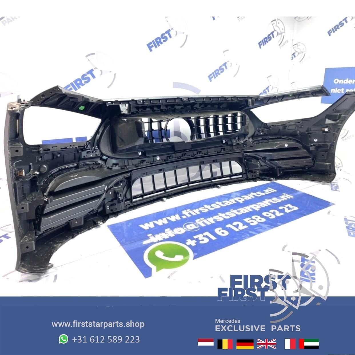 X290 W290 GT 43 53 4 DOORS COUPÉ AMG VOORBUMPER GRIJS COMPLE, Gebruikt, -, Voor, Ophalen of Verzenden
