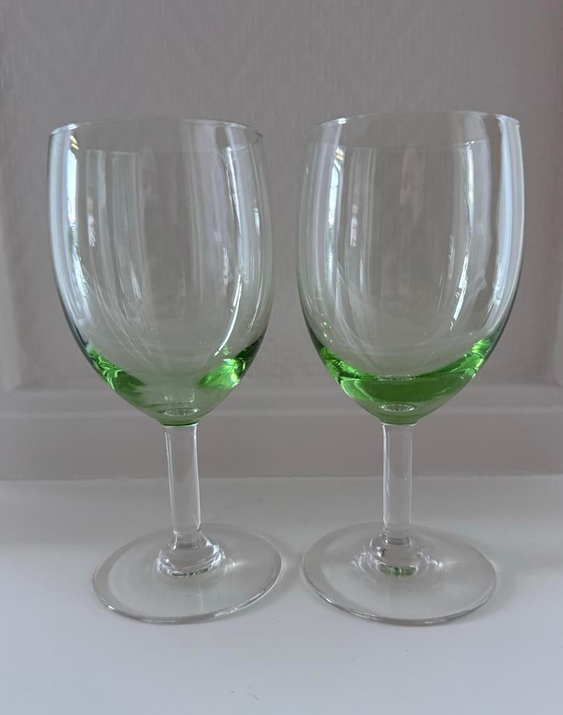 Set van 2 Groene Wijnglazen, Verzenden