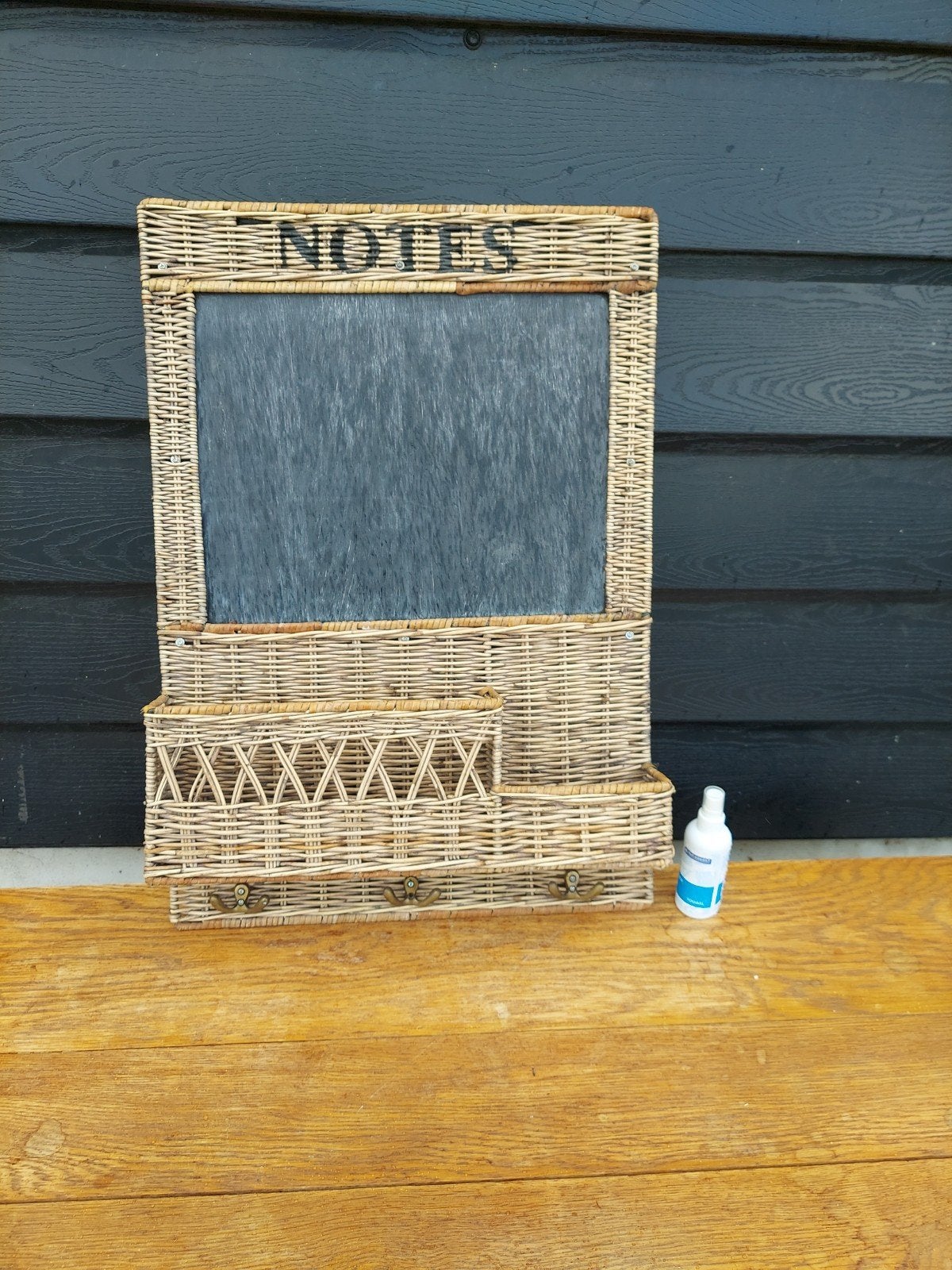 noten wandbord schrijfbord rotan wandbord keukenrek, Ophalen of Verzenden, Zo goed als nieuw