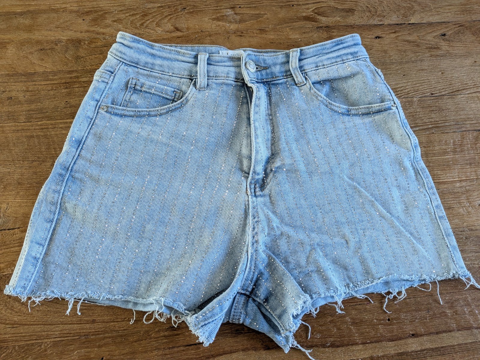 Blauw glitter broekje maat 36 Laulia, Laulia, Ophalen of Verzenden, Blauw, W28 - W29 (confectie 36)