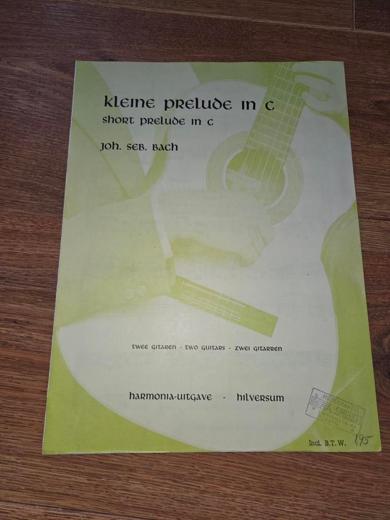 Kleine Prelude in C - Bach duet gitaar. 5,- incl verz., Ophalen of Verzenden