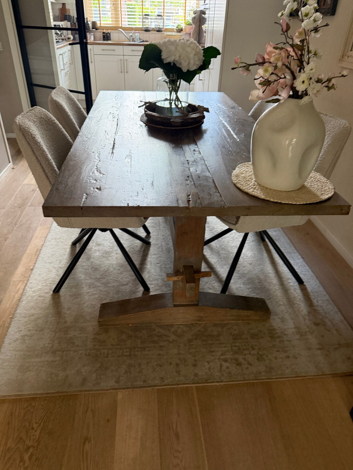 Robuuste eettafel / Kloostertafel - 200x80x76 cm, Ophalen, Gebruikt, 50 tot 100 cm, Vijf personen of meer