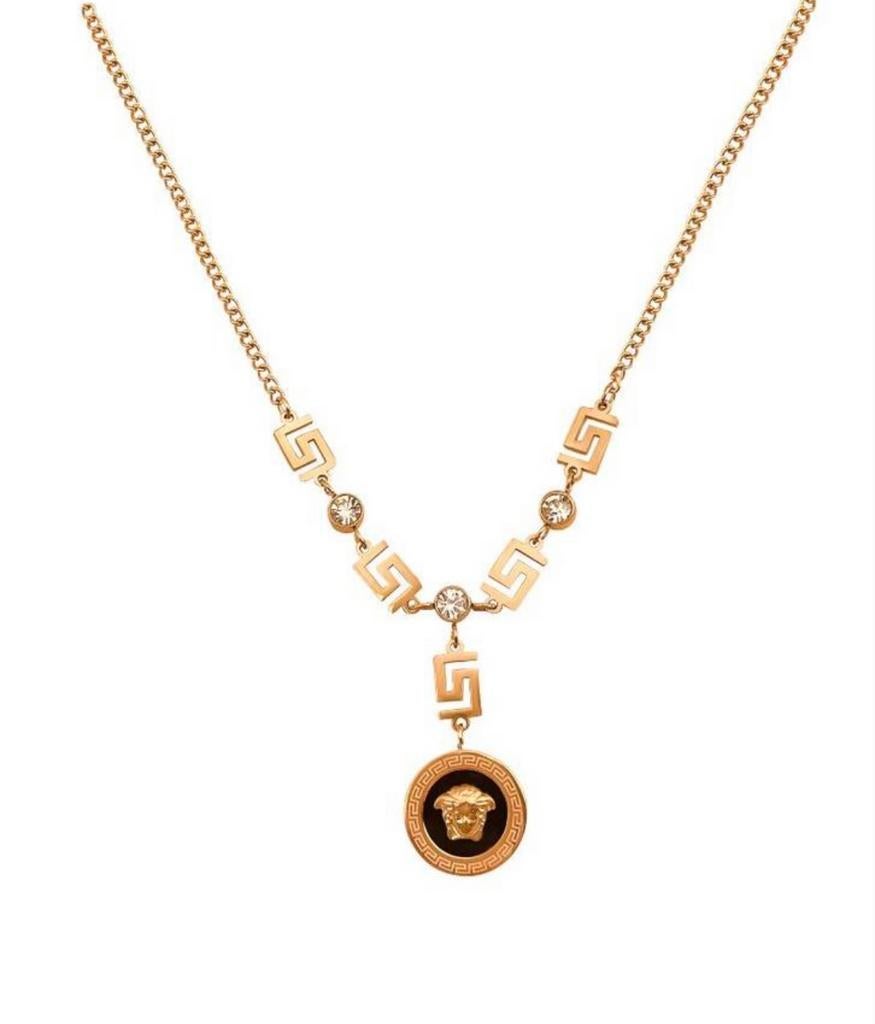 Versace Medusa Ketting en Oorbellen Set - Goudkleurig, Overige materialen, Ophalen of Verzenden, Zo goed als nieuw, Goud