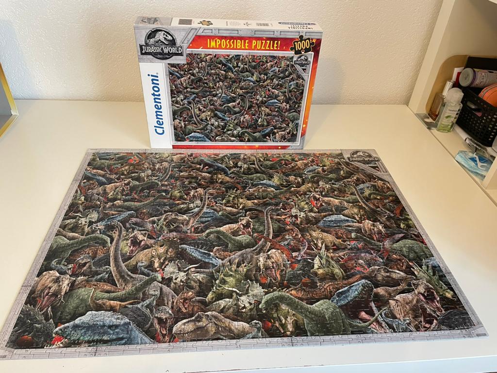 Uitdaging!Clementoni Impossible puzzel, dino’s, 1000 stukjes, Hobby en Vrije tijd, Denksport en Puzzels, Ophalen of Verzenden
