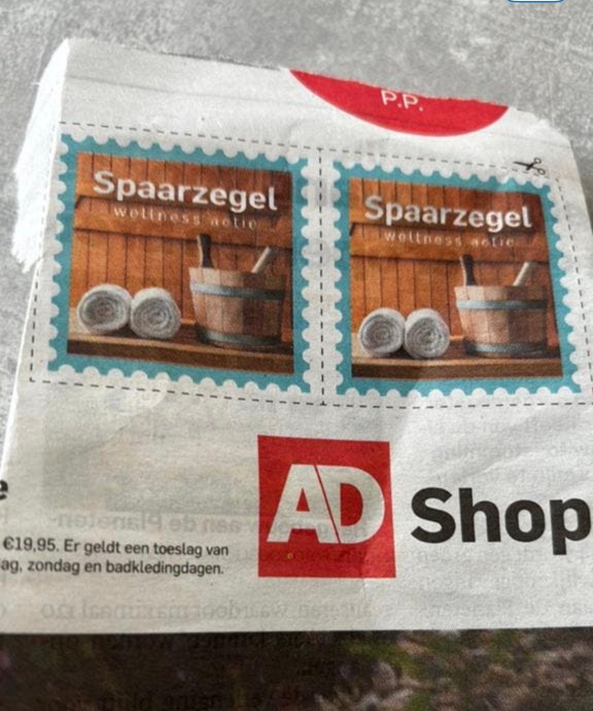 AD sauna zegels, Eén persoon, Kortingsbon, Spa of Sauna