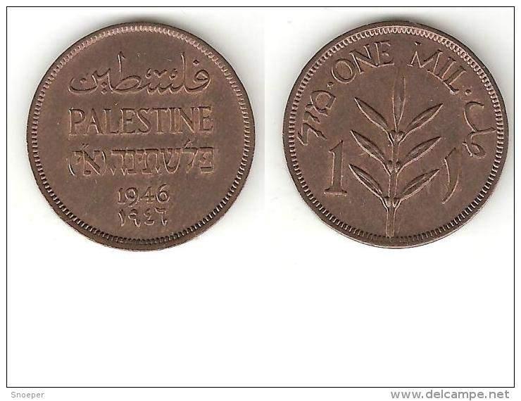 palestina 1 mil 1946 km 1 xf+ !!!!!catalog val 45 $, Verzenden, Midden-Oosten, Losse munt
