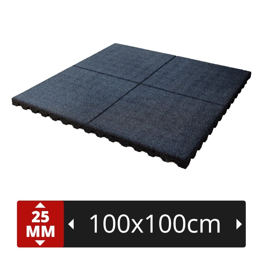 Grote rubber speel tegels 100x100cm 25mm dik zwart speeltuin, Kinderen en Baby's, Speelgoed | Buiten | Trampolines, Ophalen of Verzenden