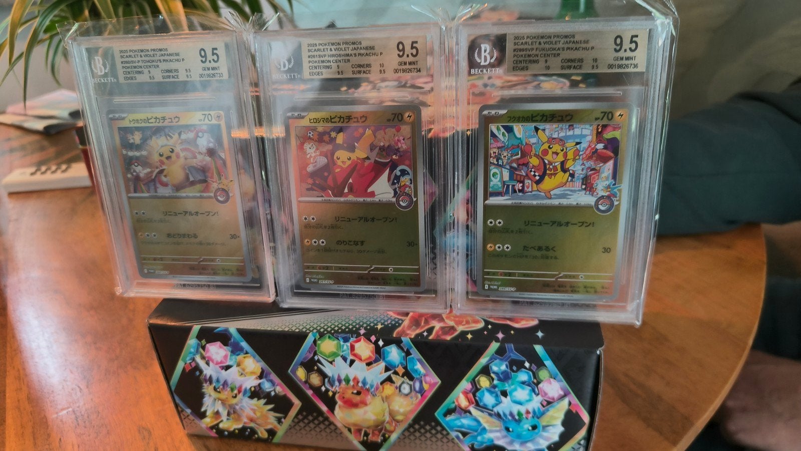 Pikachu Promokaarten BGS 9.5 - Tokuoka, Fukuoka, Hiroshima, Hobby en Vrije tijd, Verzamelkaartspellen | Pokémon, Ophalen of Verzenden