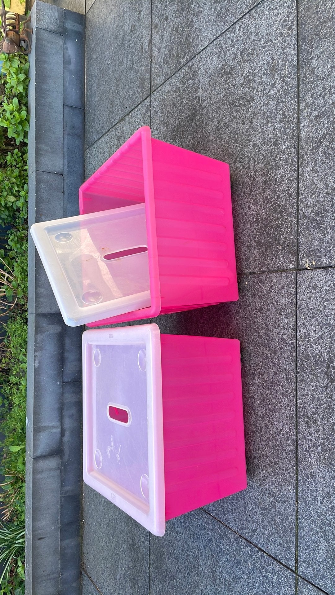 2 roze ikea opbergkratten met wieltjes eronder, Gebruikt, Minder dan 35 cm, Minder dan 50 cm, Ophalen of Verzenden