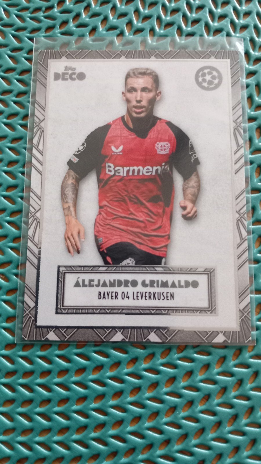 Alejandro Grimaldo Topps Deco Champions League kaart, Verzenden, Zo goed als nieuw, Buitenlandse clubs, Spelerskaart