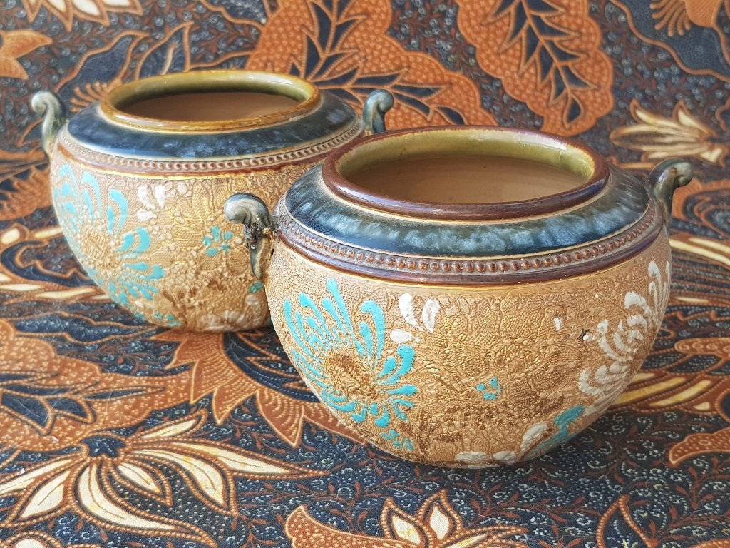 Mooi stel antieke potten uit Engeland van Royal Doulton.