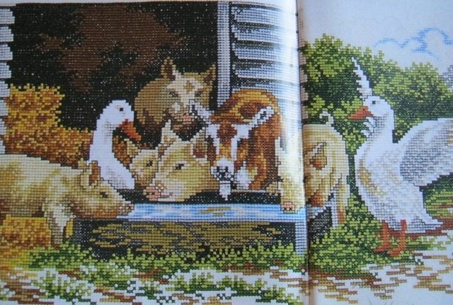 Borduurpatroon  Boerderij dieren Varken Gans  nr 5875, Verzenden, Nieuw, Handborduren, Patroon