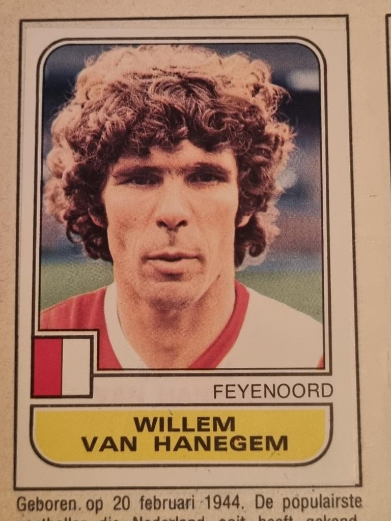 Panini Willem van Hanegem knip voetbalplaatje Voetbal 1982, Ophalen of Verzenden, Zo goed als nieuw, Plaatje