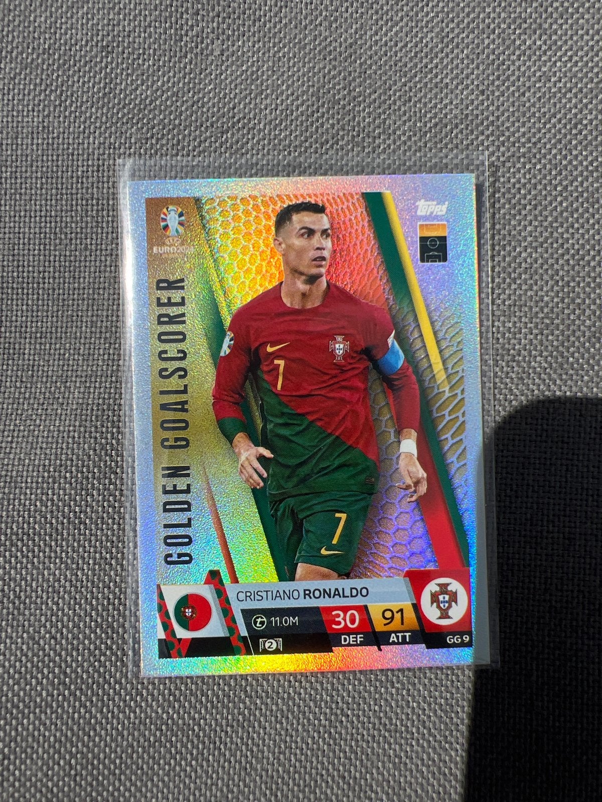 Cristiano Ronaldo Golden Goalscorer Topps Match Attax, Ophalen of Verzenden, Zo goed als nieuw, Buitenlandse clubs, Spelerskaart