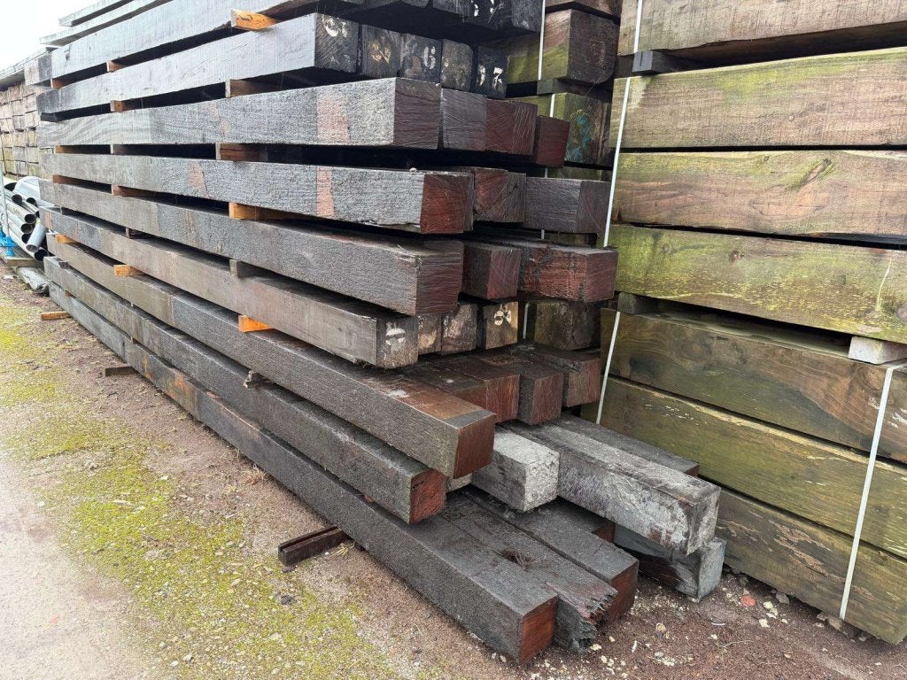 Gebruikte Hardhouten Palen 18x18 & 20x20 cm | FSC Recycle, Gebruikt, Palen