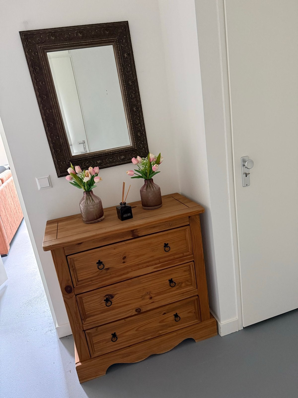 Grenen hal kastje met 3 lades - snel beschikbaar!, Ophalen, Gebruikt, 50 tot 100 cm, Met lade(s)