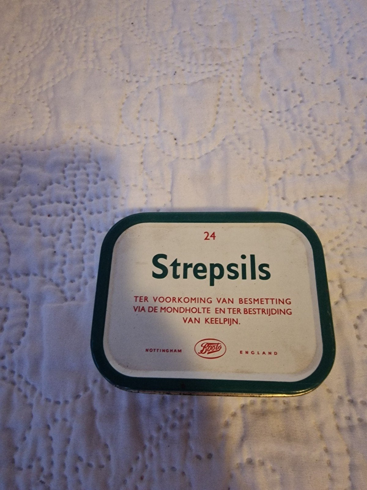 Vintage Strepsils blikje - Nottingham, England, Verzamelen, Ophalen of Verzenden, Gebruikt