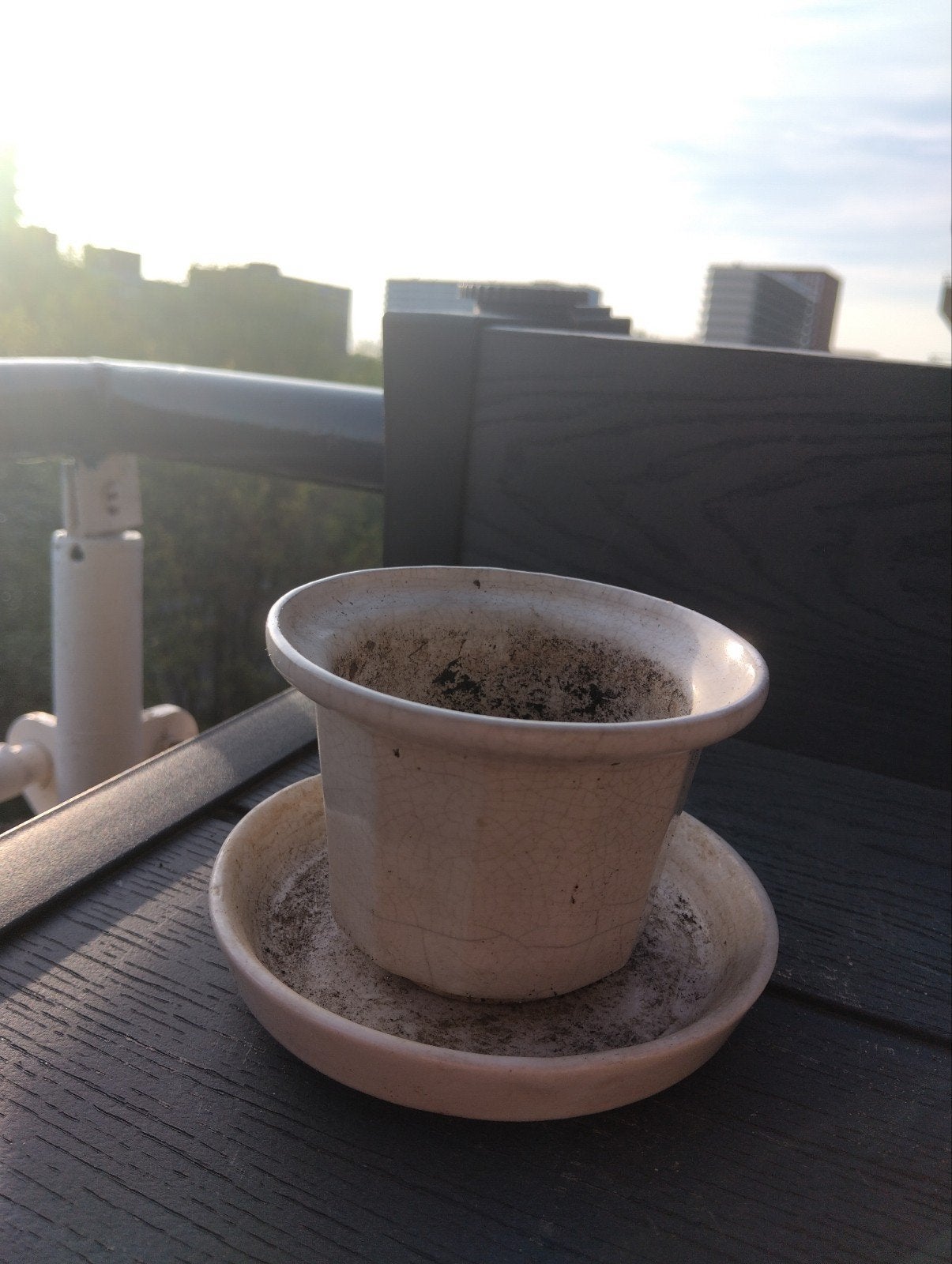 Kleine Bonsai Pot met Schotel, Ophalen, Gebruikt, Rond, Balkon