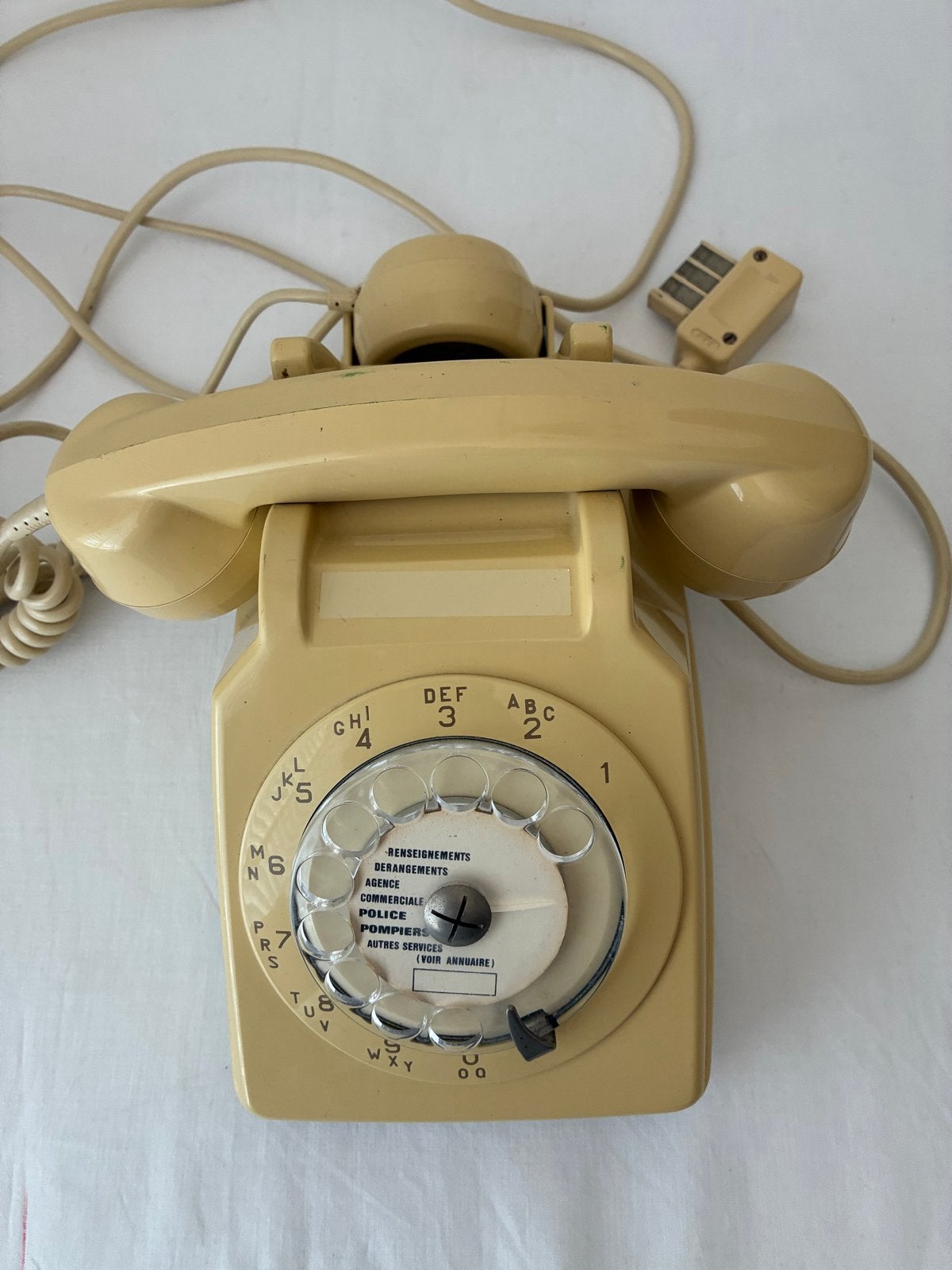 Vintage PTT Draaischijf Telefoon - Crème Kleur, Ophalen of Verzenden, Gebruikt, Met draaischijf