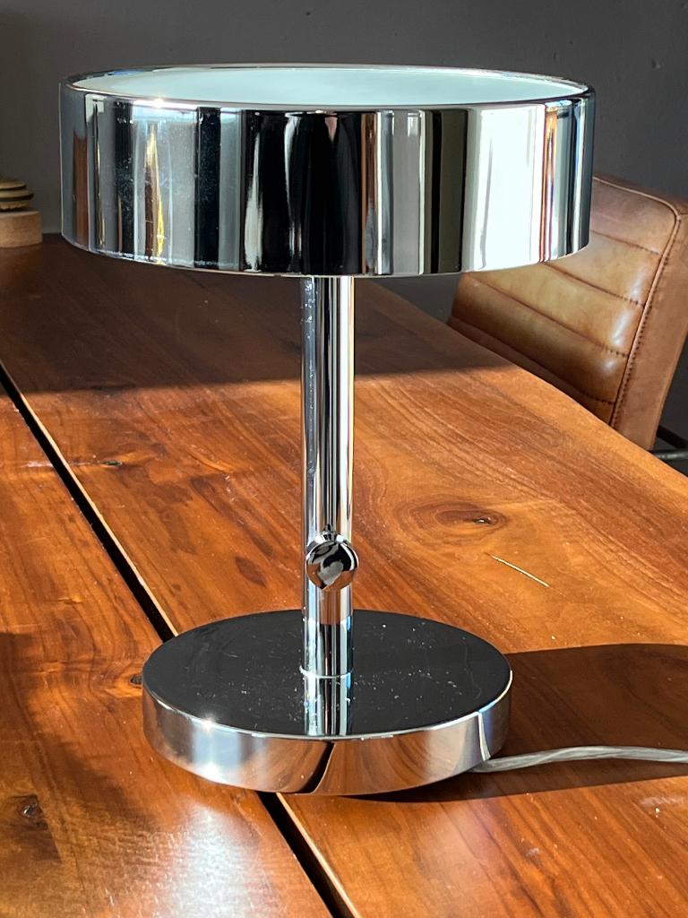 IKEA Vintage Stockholm 2017 dimbare tafellamp in chroom., Ophalen, Gebruikt, Minder dan 50 cm, Verchroomd