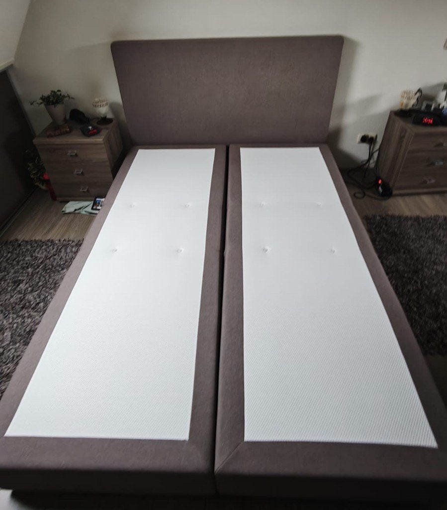 Elektrische boxpring, Ophalen, Gebruikt, Bruin, 210 cm