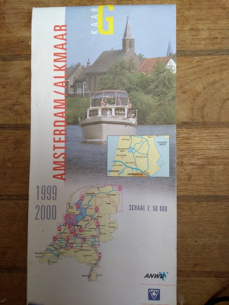 Waterkaart Amsterdam Alkmaar 1999, Watersport en Boten, Navigatiemiddelen en Scheepselektronica, Ophalen of Verzenden, Gebruikt