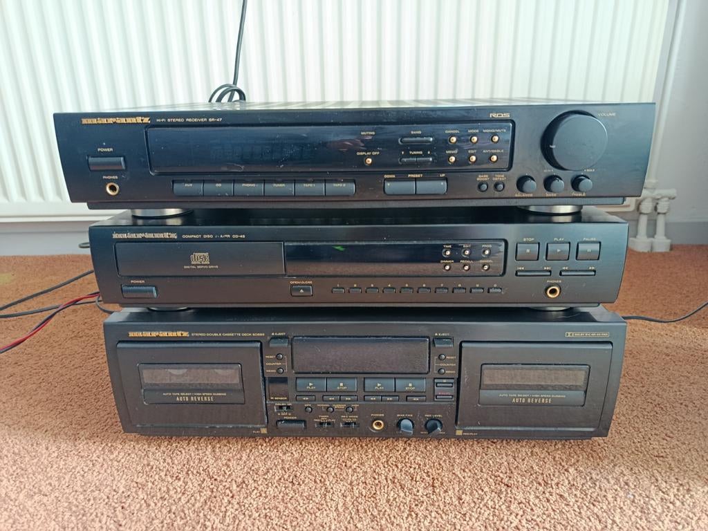 Marantz set SR47/CD43/SD555 evt. met luidsprekers B&W /KEF, Ophalen of Verzenden, Zo goed als nieuw, Cassettedeck, Overige merken