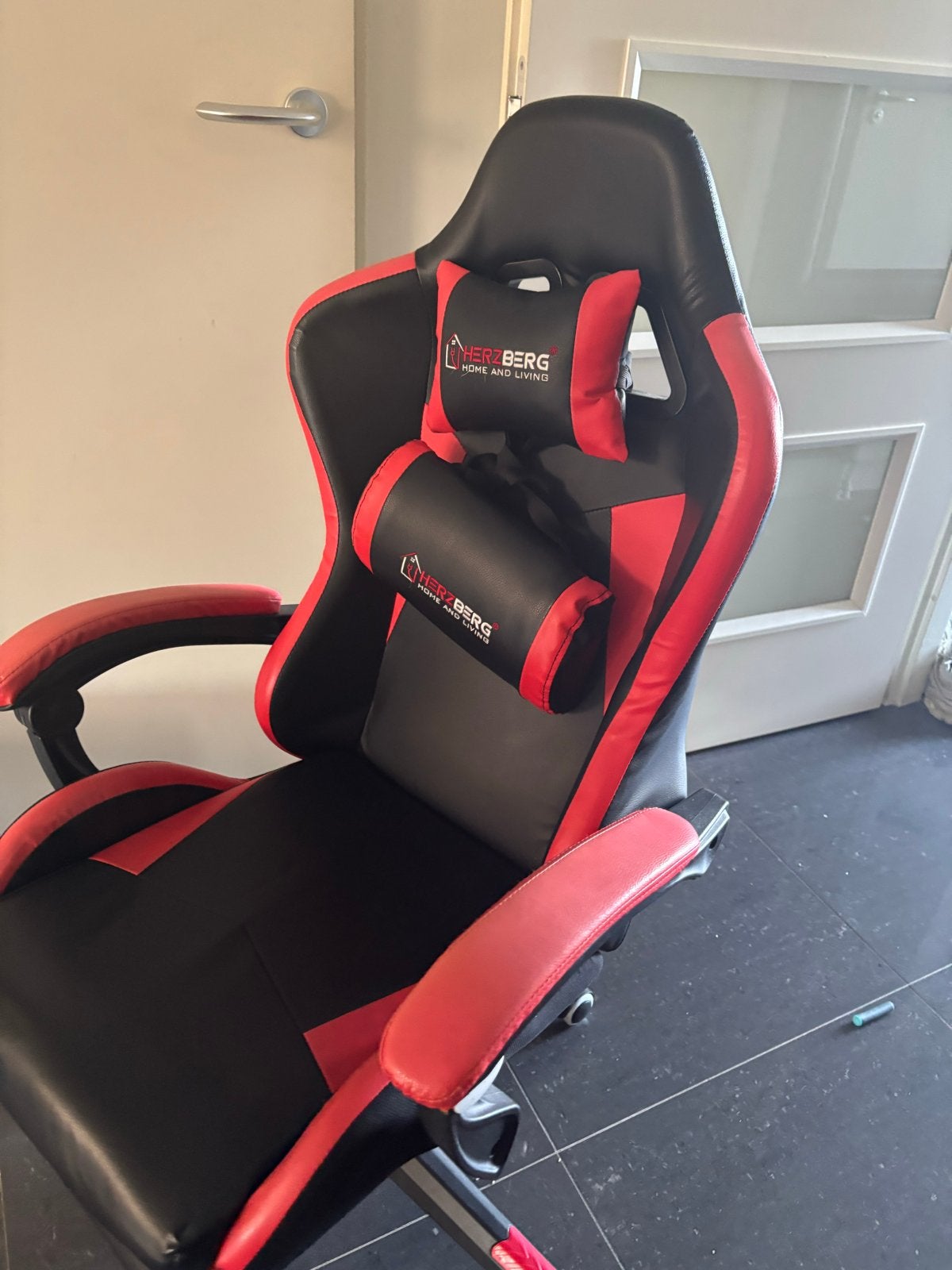 Gaming bureaustoel - Zwart/Rood - Ergonomisch, Ophalen, Gebruikt, Zwart, Bureaustoel