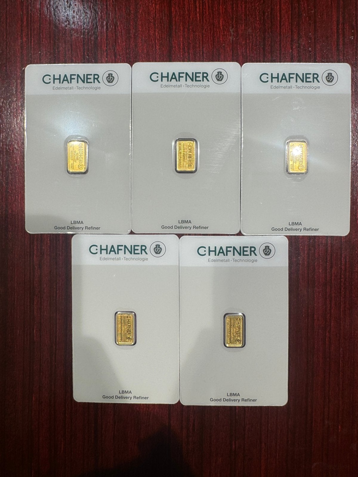 1 gram goudbaar C. Hafner met certificaat, Ophalen of Verzenden, Goud