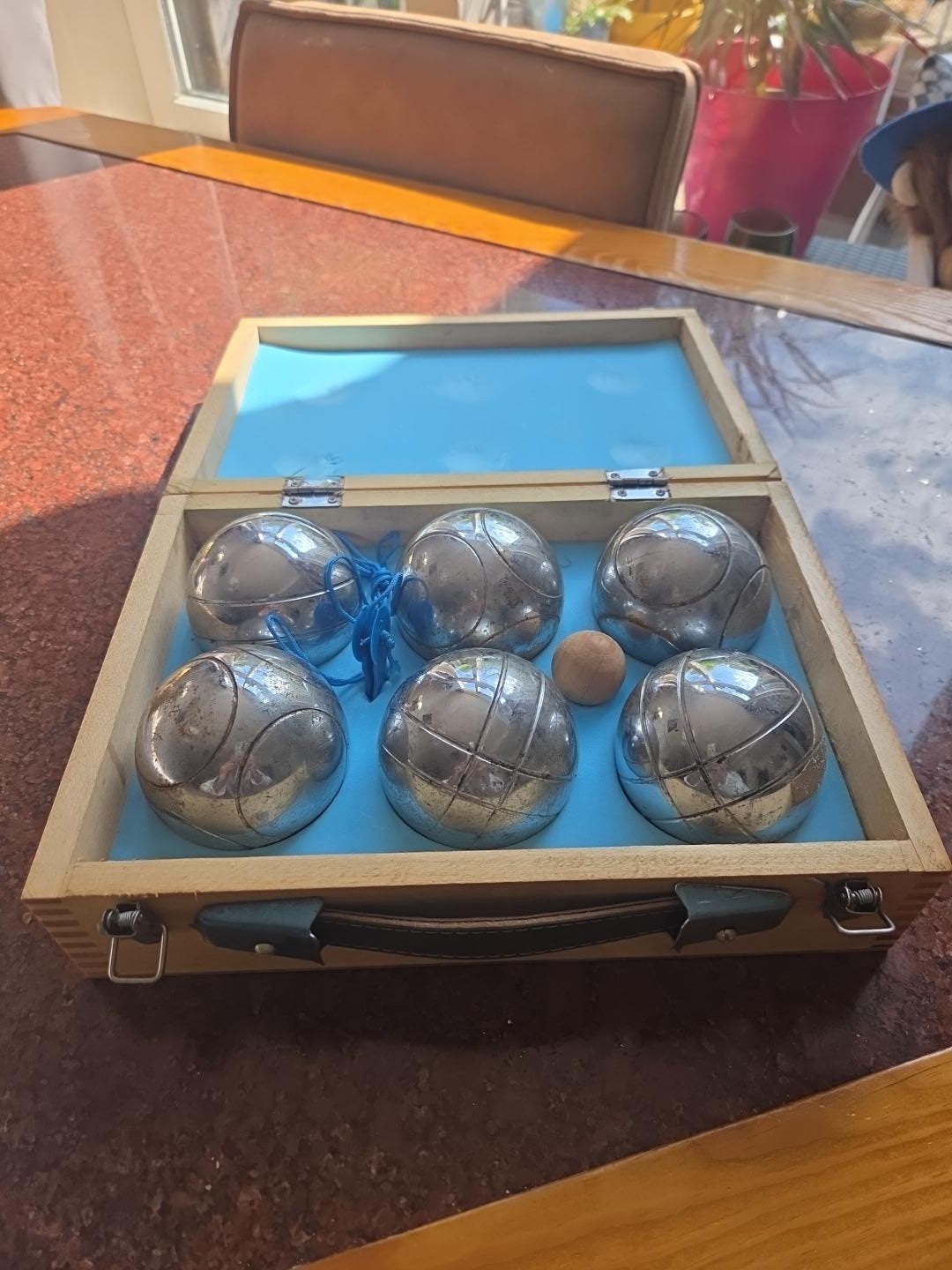 Vintage jeu de boules / pétanque set – complete set, Ophalen of Verzenden, Gebruikt