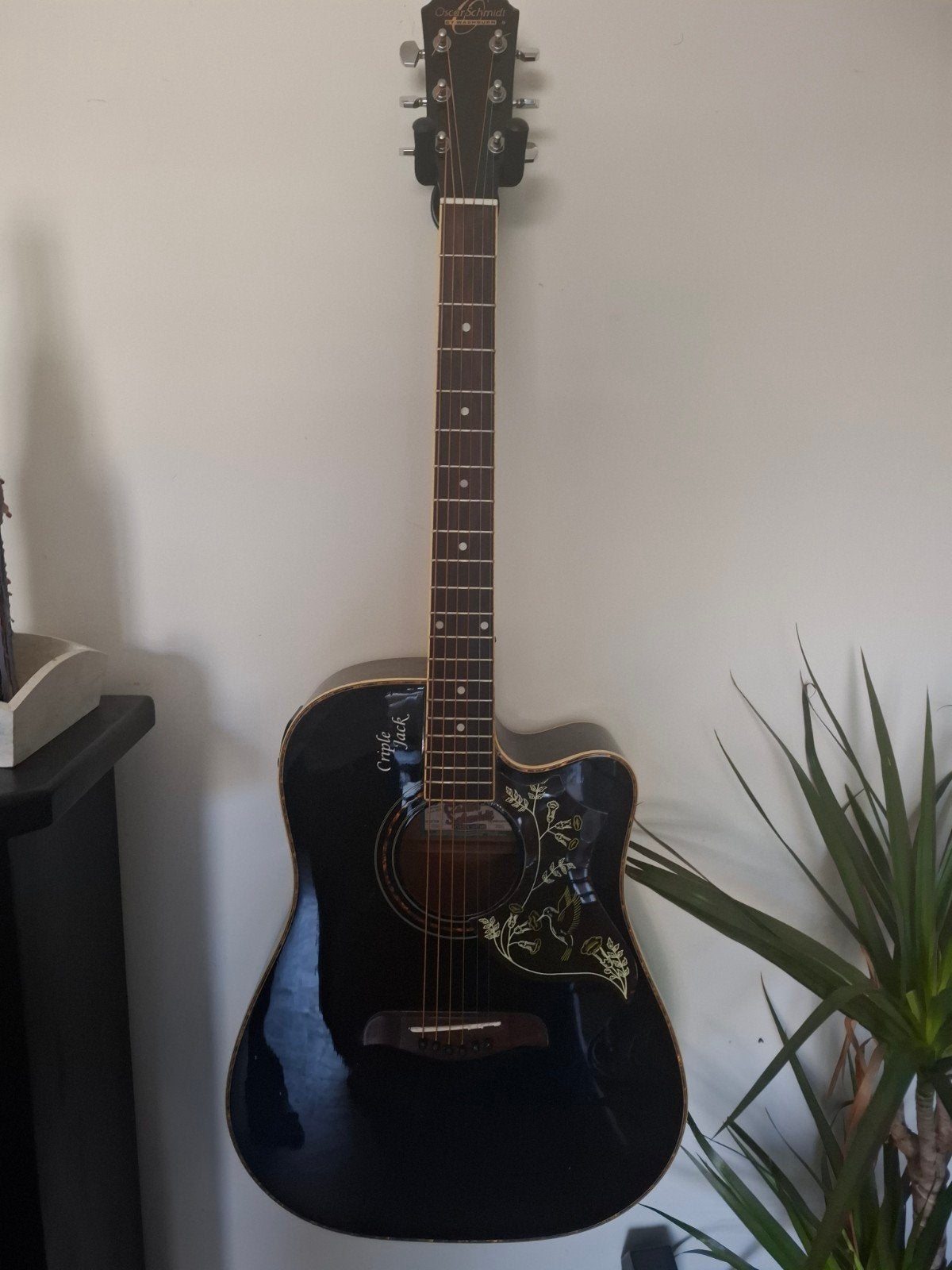 Oscar Schmidt by washburn Westerngitaar met element en tuner, Ophalen, Gebruikt, Western- of Steelstringgitaar, Met (piezo-)element