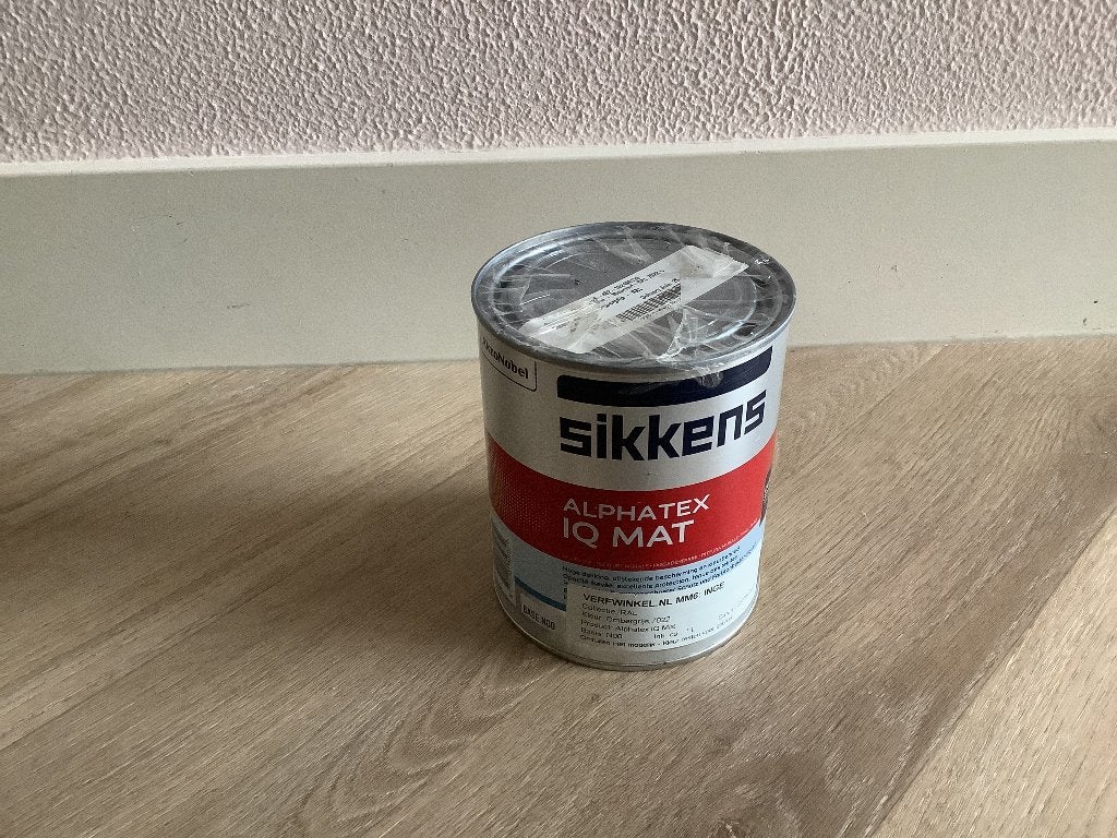 Sikkens Alphatex IQ Mat 1 Liter Ral 7022, Minder dan 5 liter, Ophalen of Verzenden, Nieuw, Wit