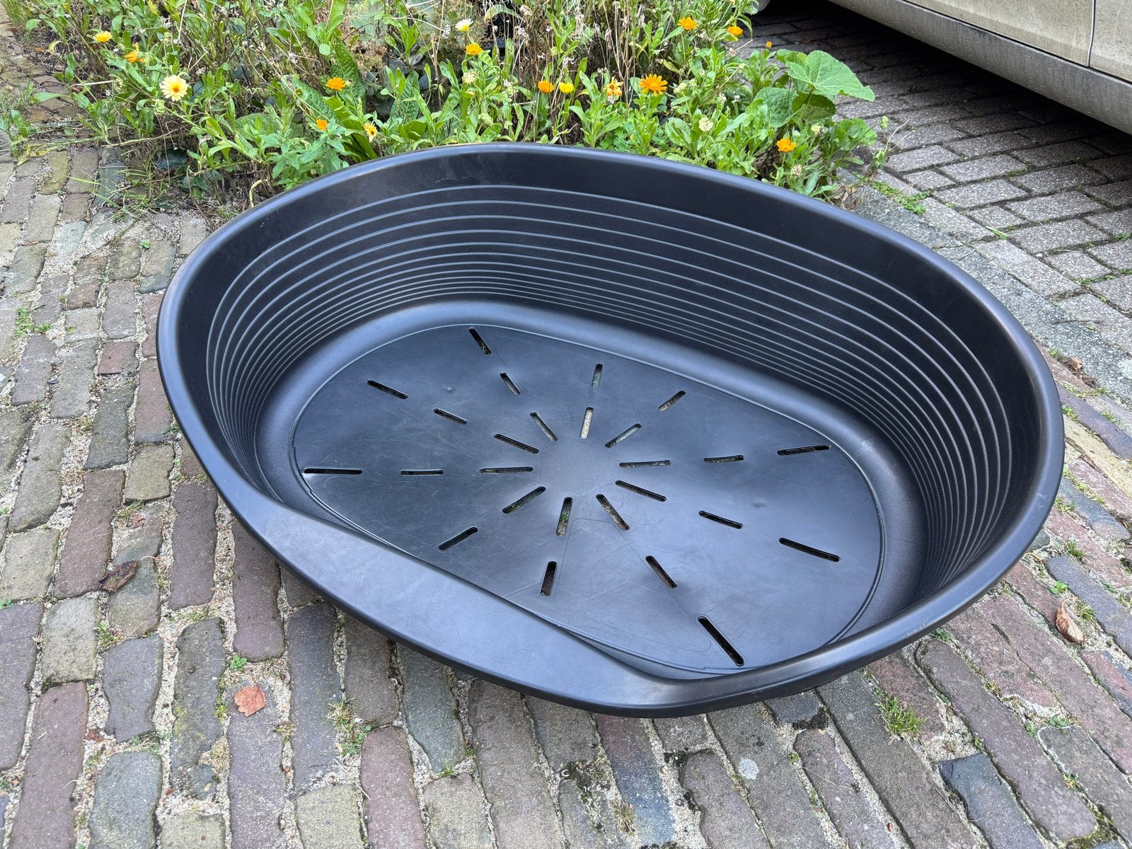 Grote hondenmand kunststof zwart 93 x 70 cm, Ophalen, Gebruikt, Polyester